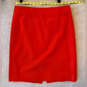 J. Crew Pencil Skirt in Bright Coral, wool blend, lined